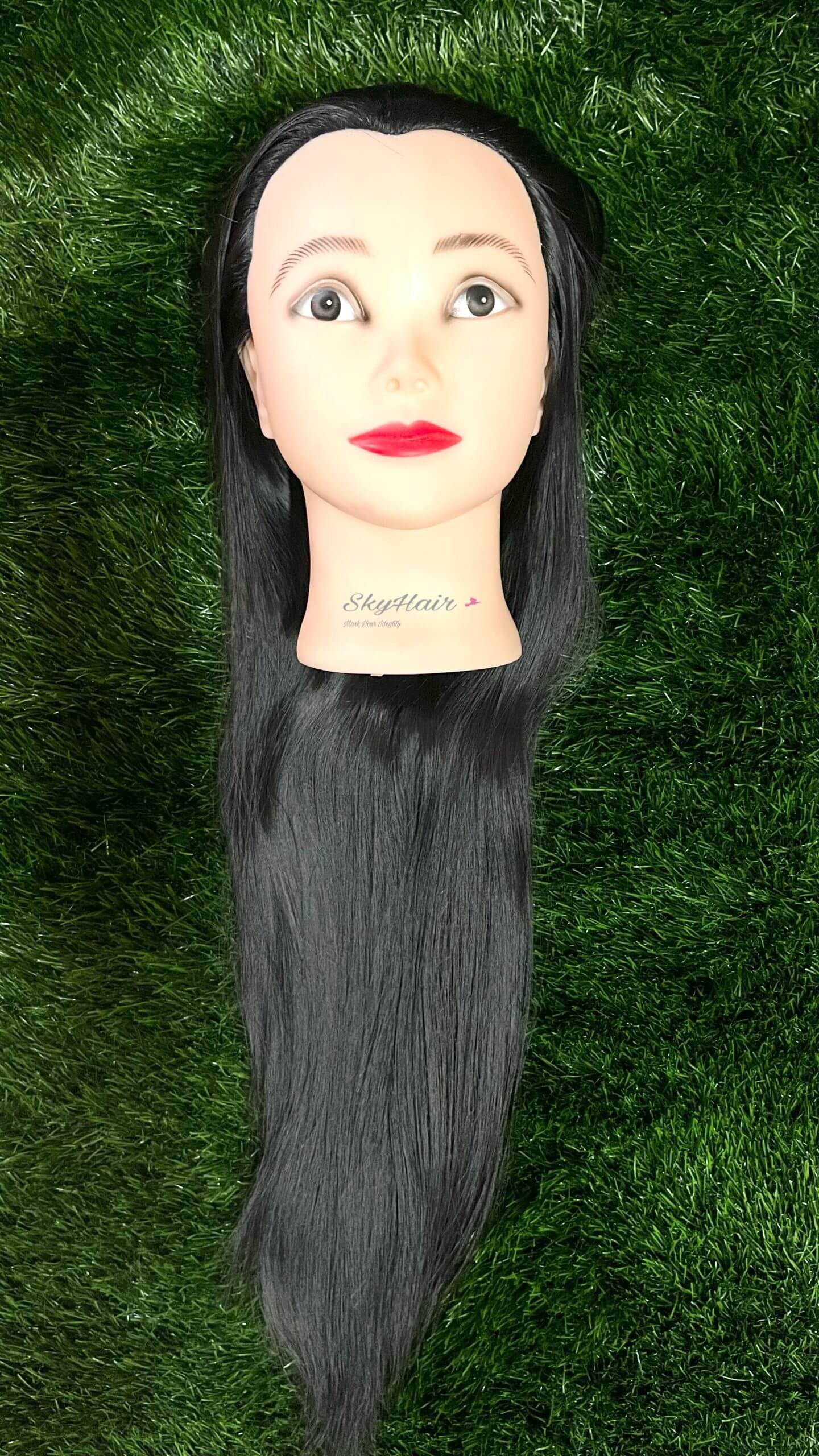 Black Hair Dummy with Free Stand