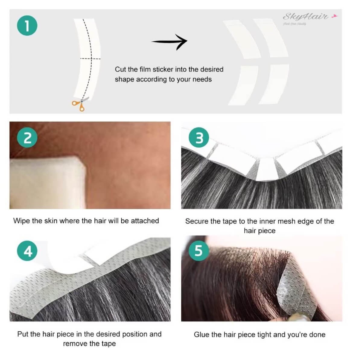 Frontal Hair Piece for Natural Front Hairline/ Receding Hairline - Image 7