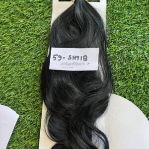 6 Pieces 13 Clips Set 24 Inch Light Curly/Wavy Black Matte Finish Hair Extensions 130 grams