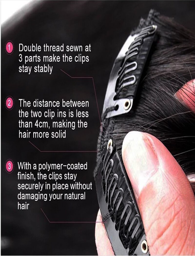 6 Pieces 13 Clips Set 100% Remy Human Hair Extensions - Image 4
