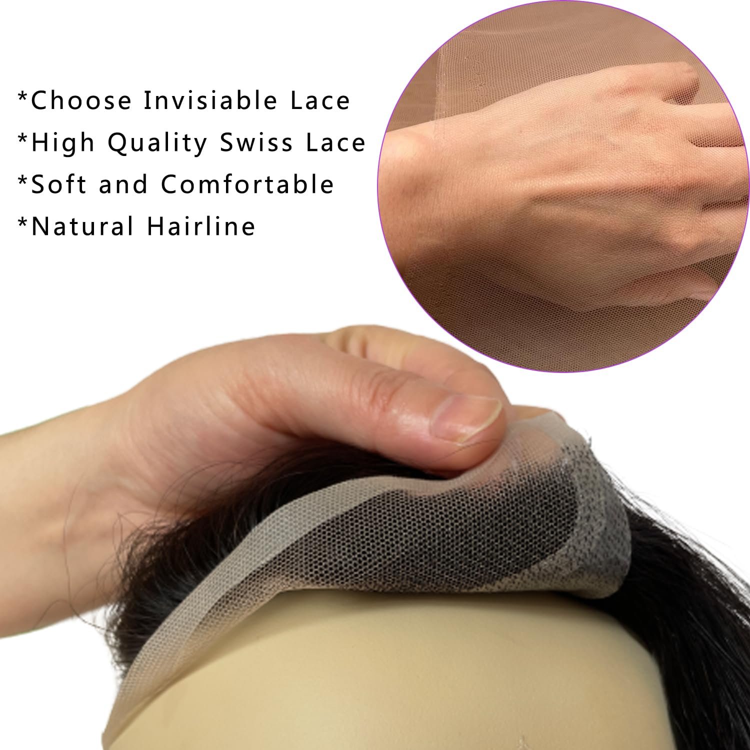 Lace Frontal Hair Piece for Natural Front Hairline/ Receding Hairline - Image 4
