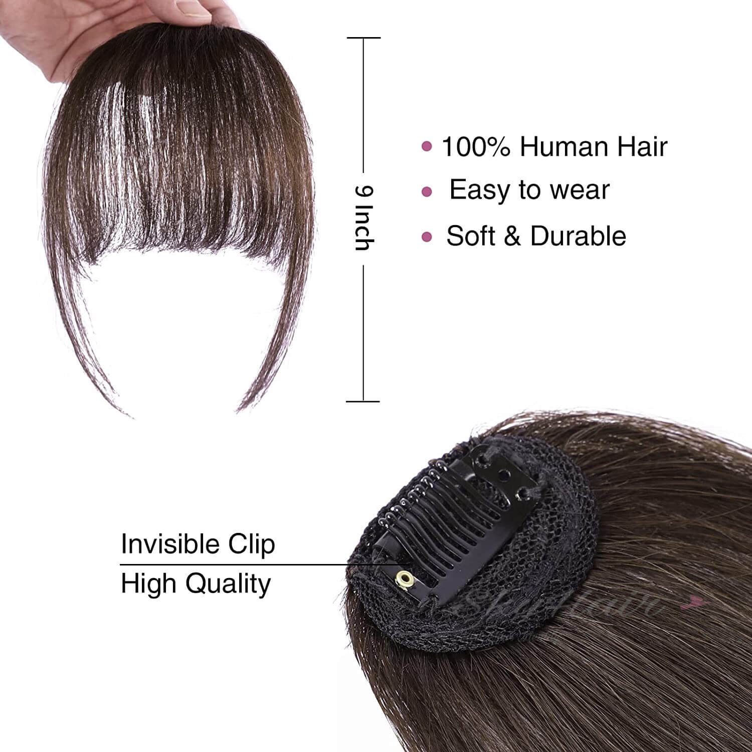 Wispy Clip In Human Hair Bangs - Image 4