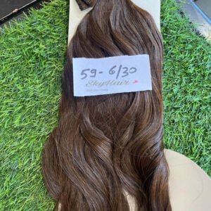 6 Pieces 13 Clips Set 24 Inch Light Curly/Wavy Chocolate Brown Matte Finish Hair Extensions 130 grams