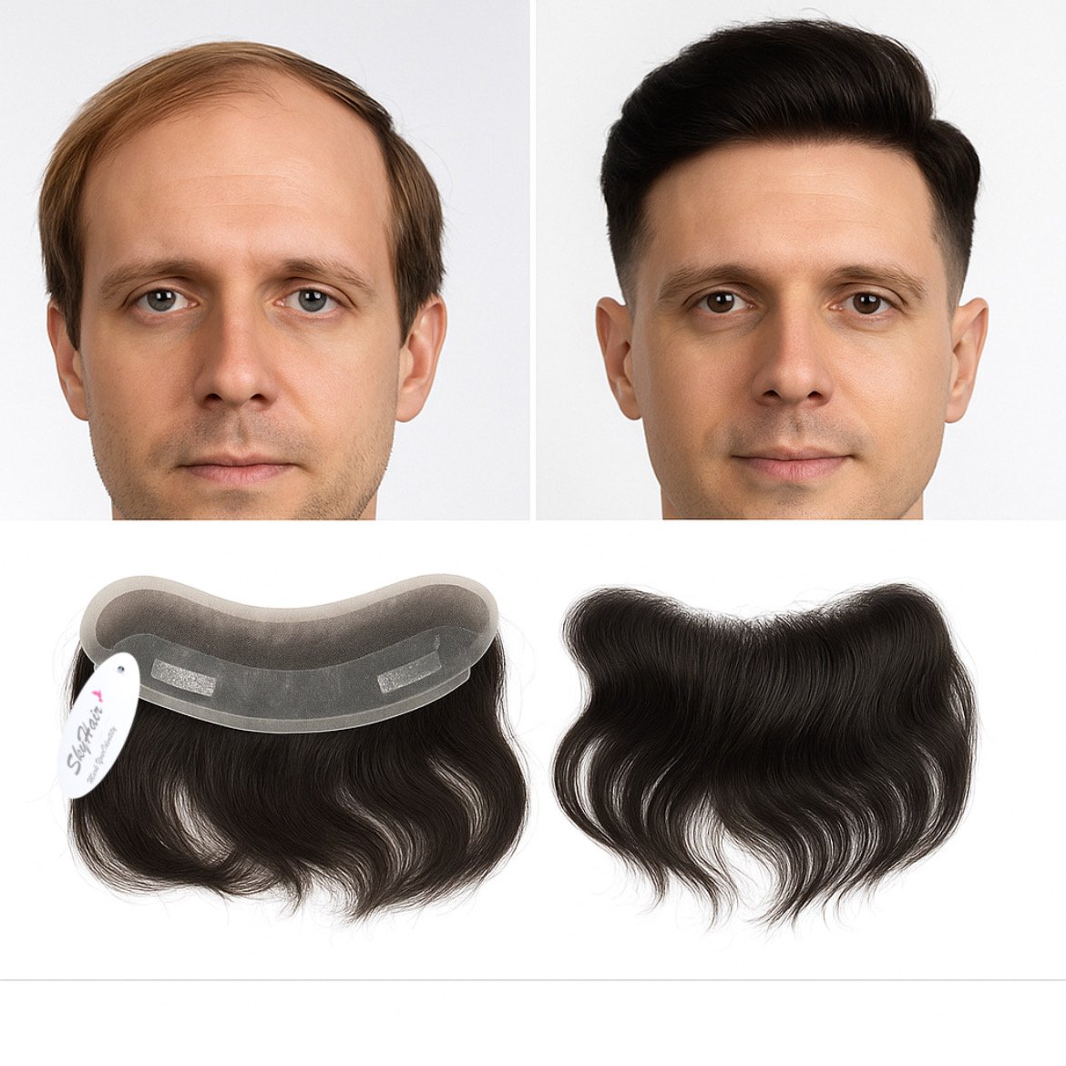 Lace Frontal Hair Piece for Natural Front Hairline/ Receding Hairline