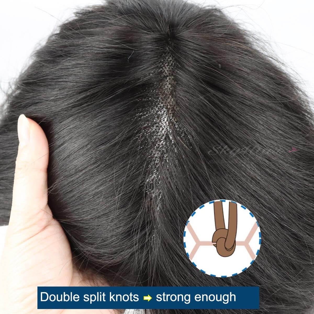 French Lace Octagon Hair Patch, Durable Base - Image 5