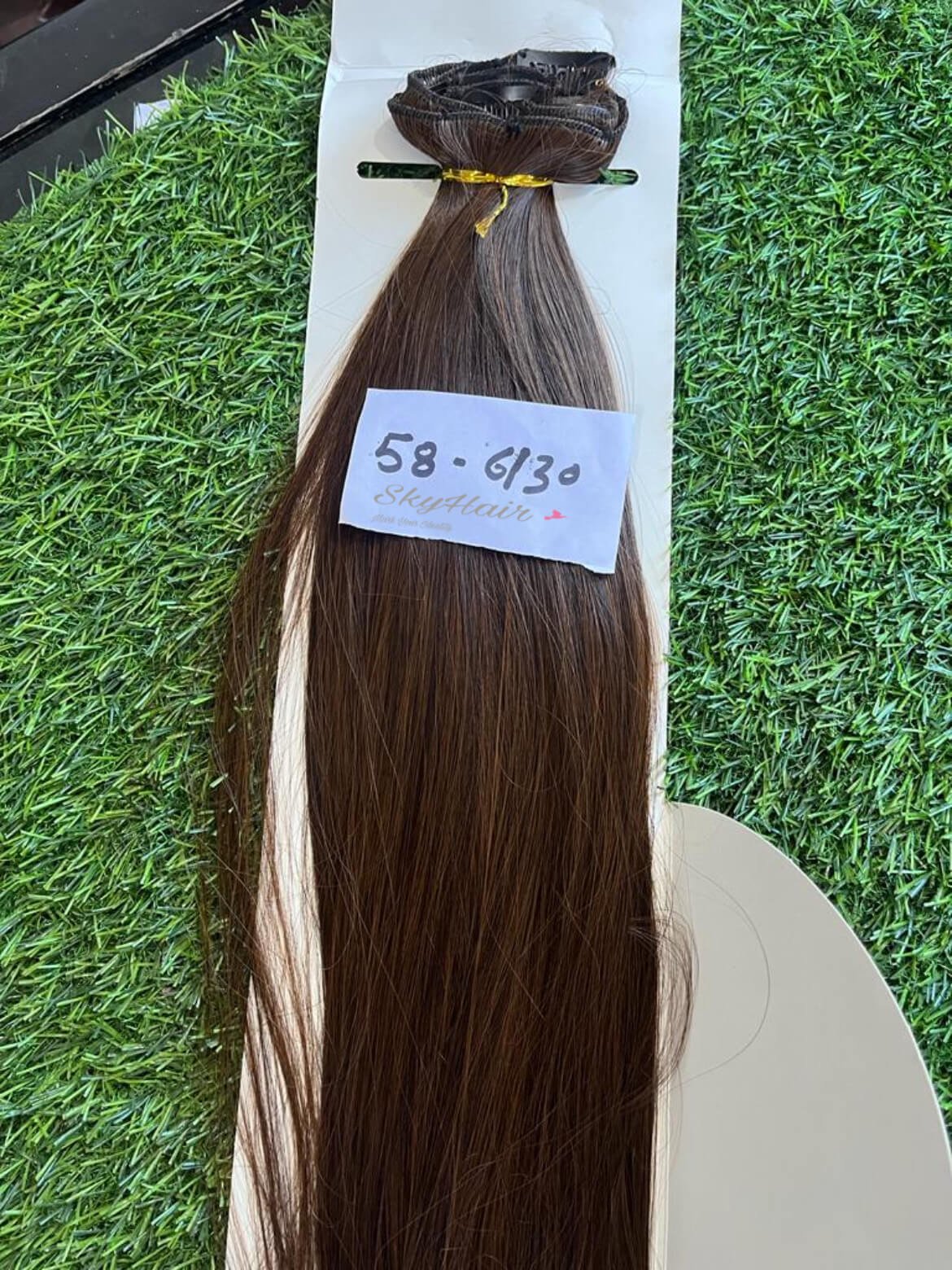 6 Pieces 13 Clips Set 26 Inch Straight Chocolate Brown Matte Finish Hair Extensions 130 grams