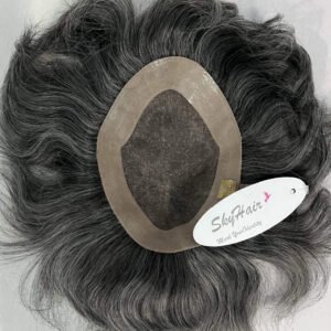 Salt and Pepper Hair Patch 75% White Hair