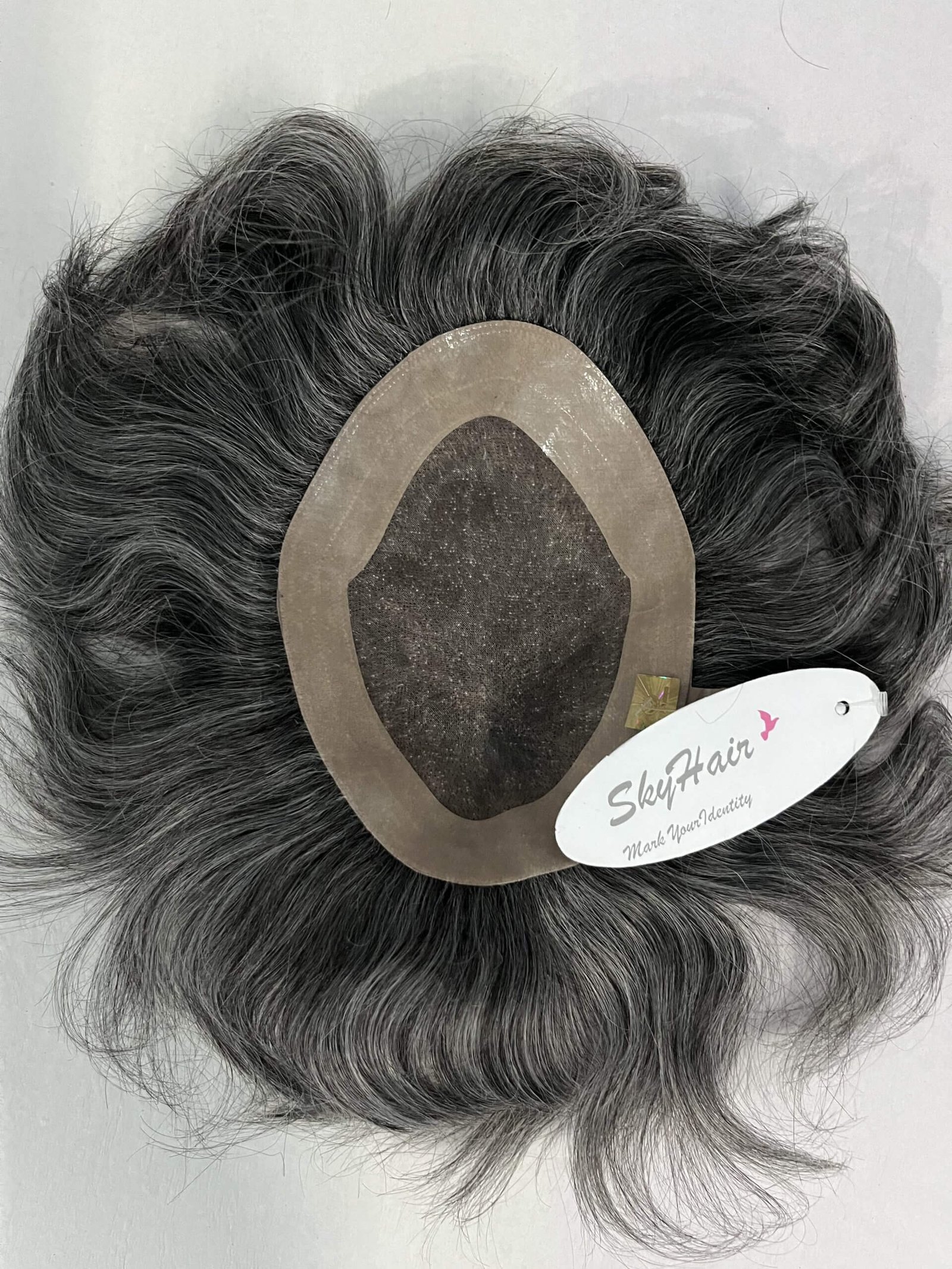Salt and Pepper Hair Patch 75% White Hair