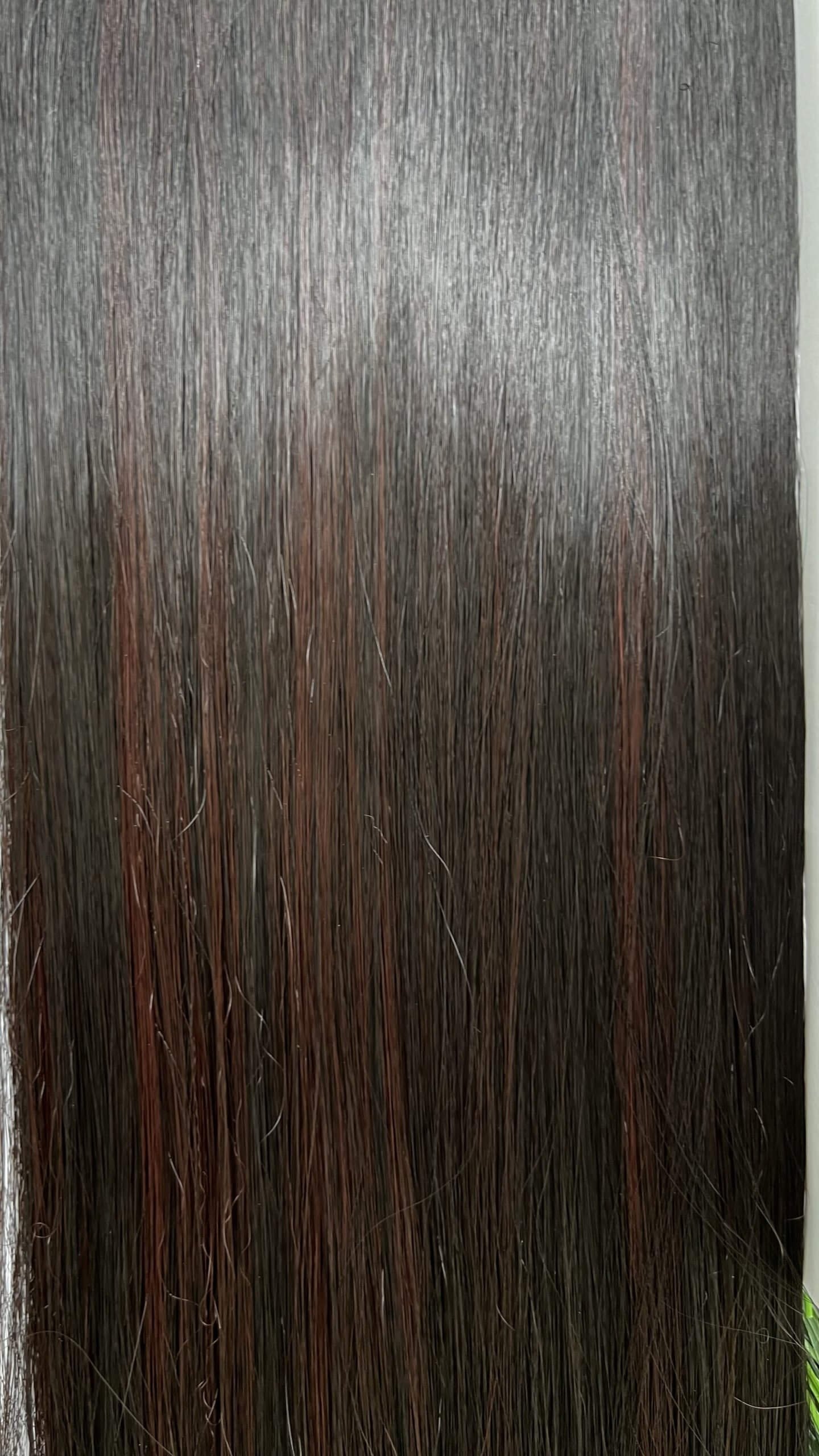 5 Clips based Straight 26 Inch Brown with Maroon Highlights Matte Finish Hair Extensions 200 grams - Image 2