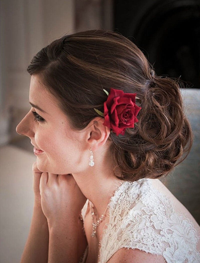 Artificial Rose Hair Clips