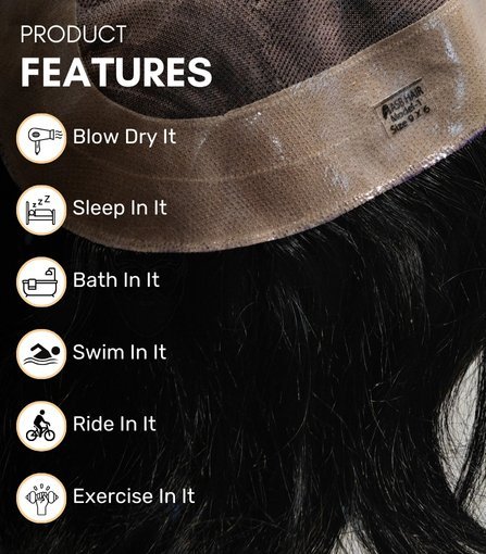 Full Lace Hair Patch Brown - Image 3