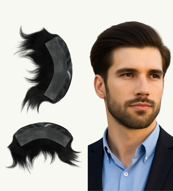 Hairline Patch with Poly Base – 100 Percent Natural Human Hair