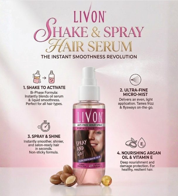 Livon Anti-Frizz Hair Serum Spray - Image 2