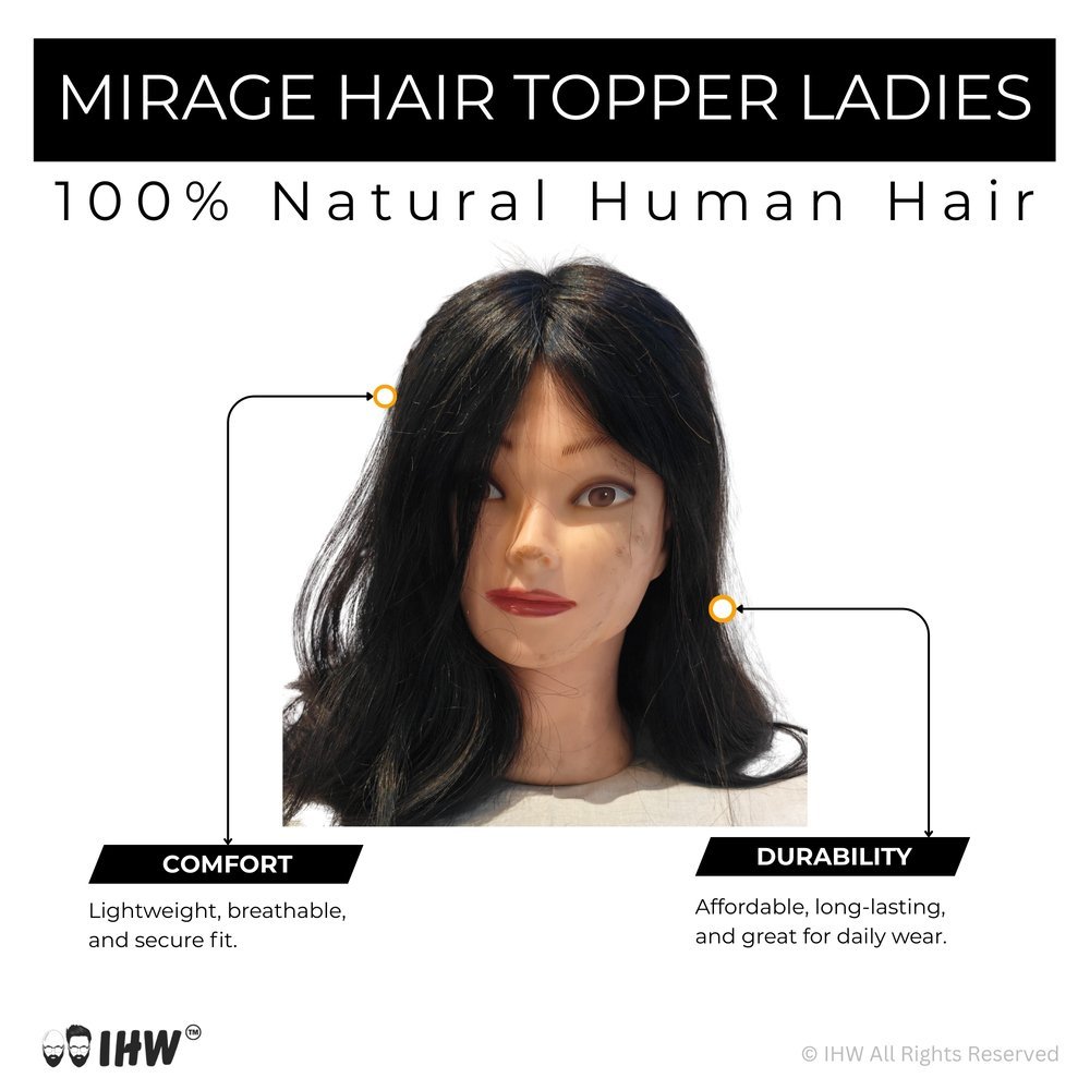 Mirage Hair Topper Ladies Black - Image 2