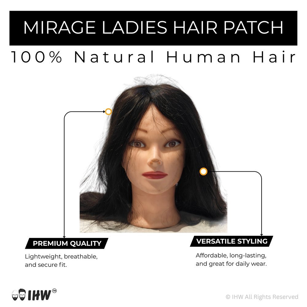 Mirage Ladies Hair Patch Brown - Image 2