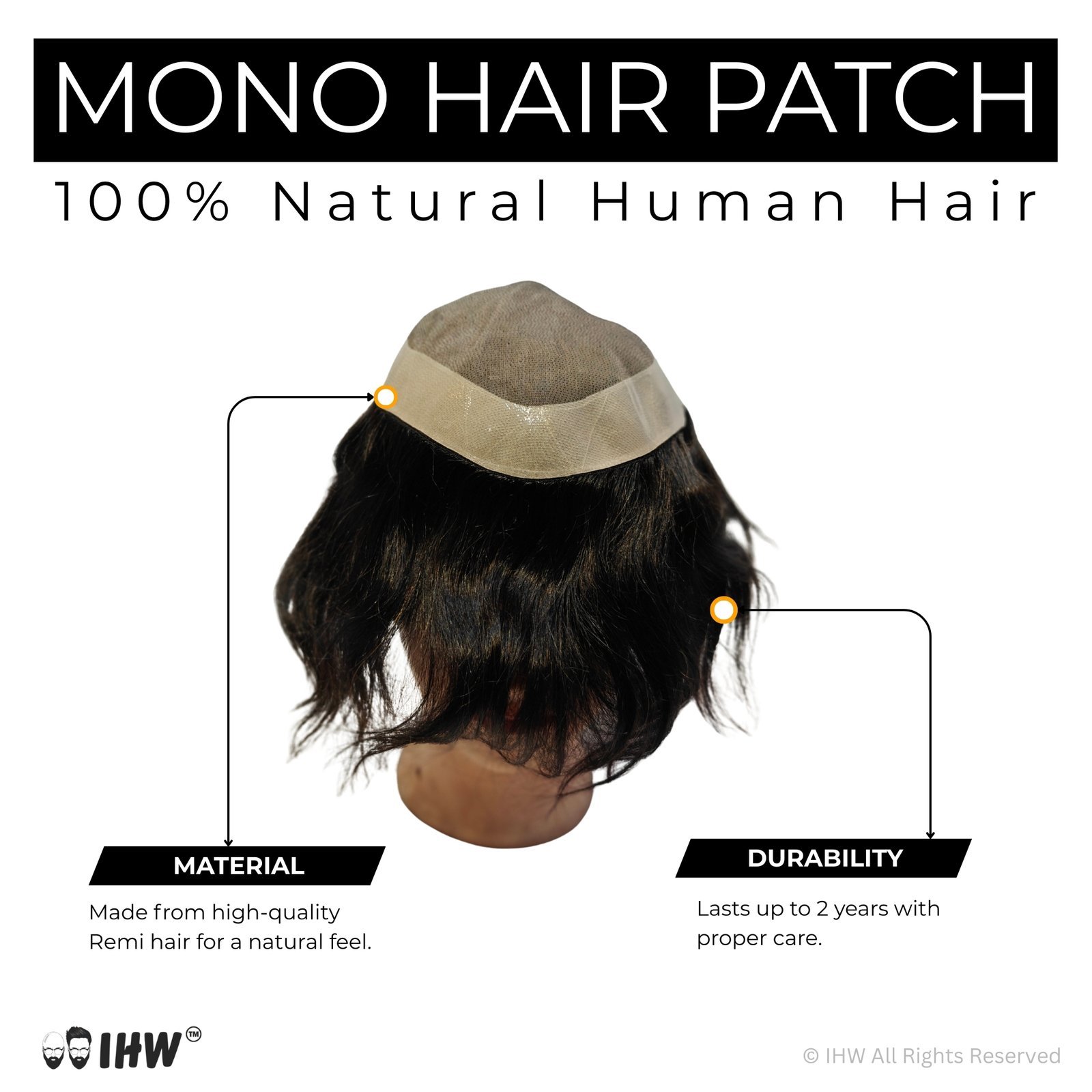 Mono Hair Patch Brown - Image 2