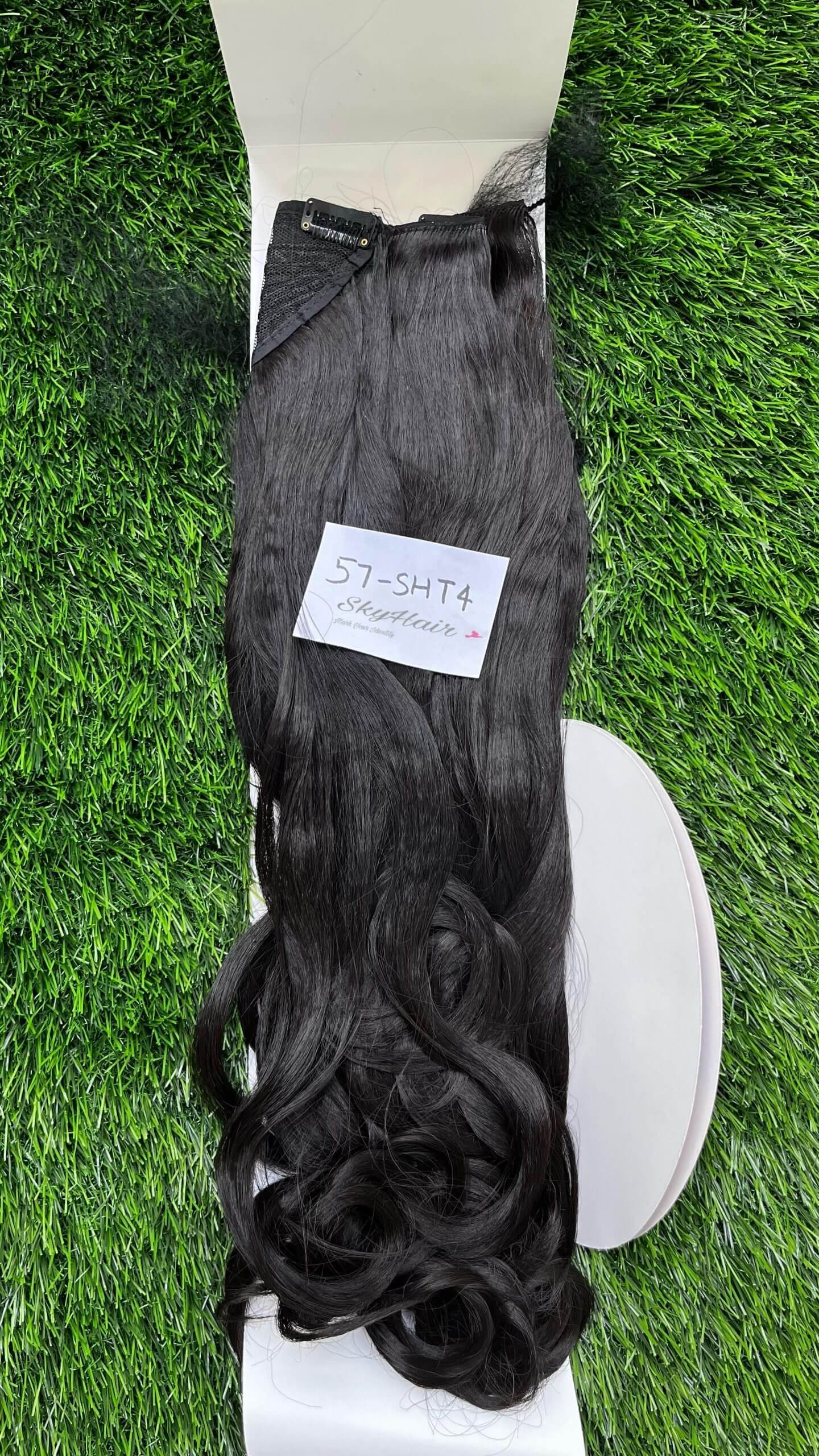 5 Clips based Curly/Wavy 24 Inch Dark Brown Matte Finish Hair Extensions 200 grams