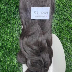 5 Clips based Curly/Wavy 24 Inch Brown Matte Finish Hair Extensions 200 grams