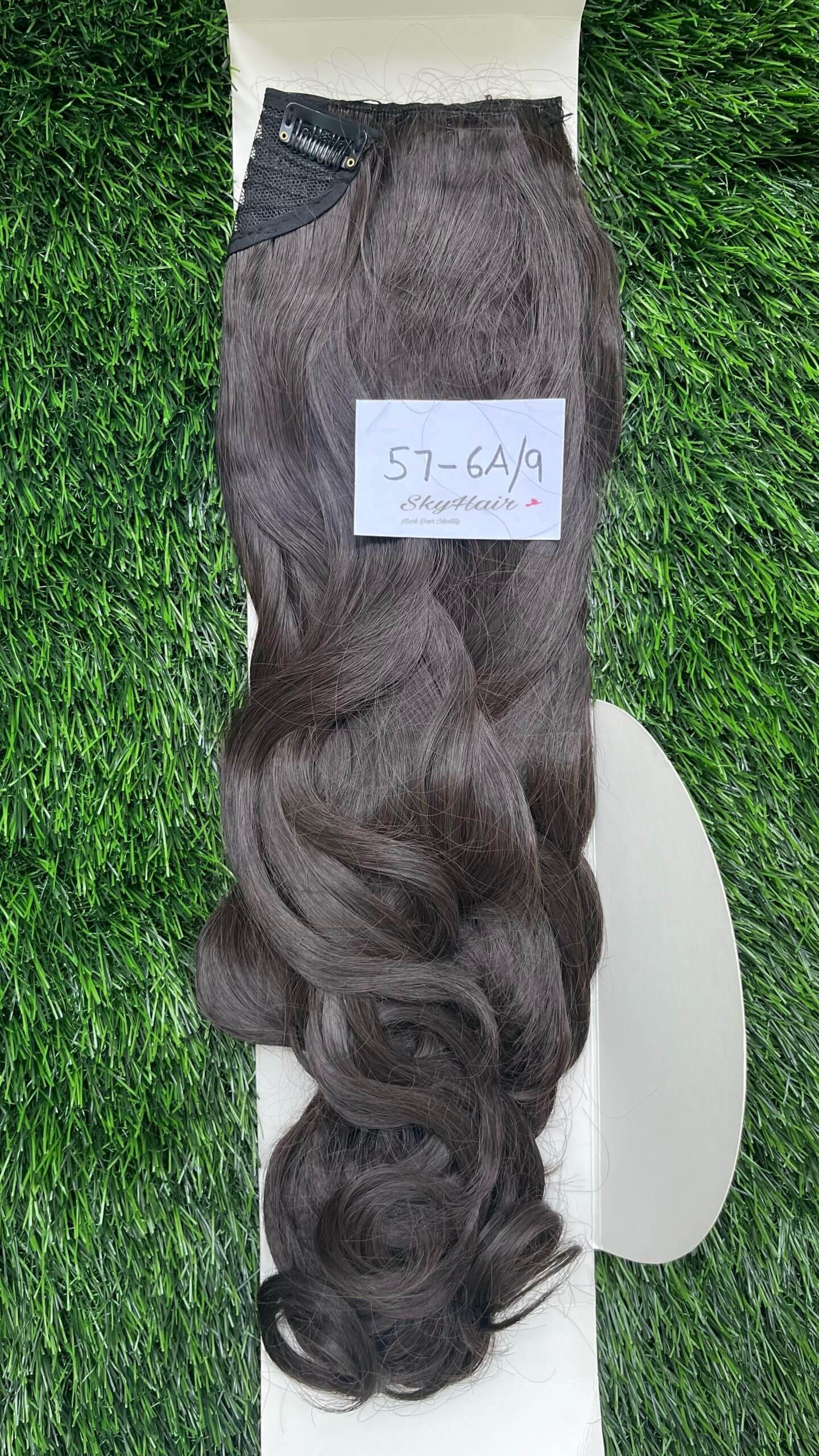 5 Clips based Curly/Wavy 24 Inch Brown Matte Finish Hair Extensions 200 grams