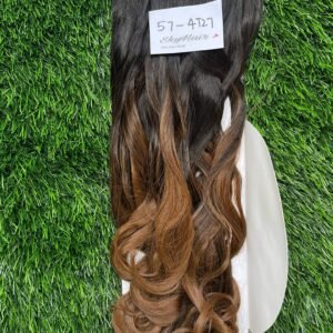 5 Clips based Curly/Wavy 24 Inch 2 Tone Ombre Matte Finish Hair Extensions 200 grams