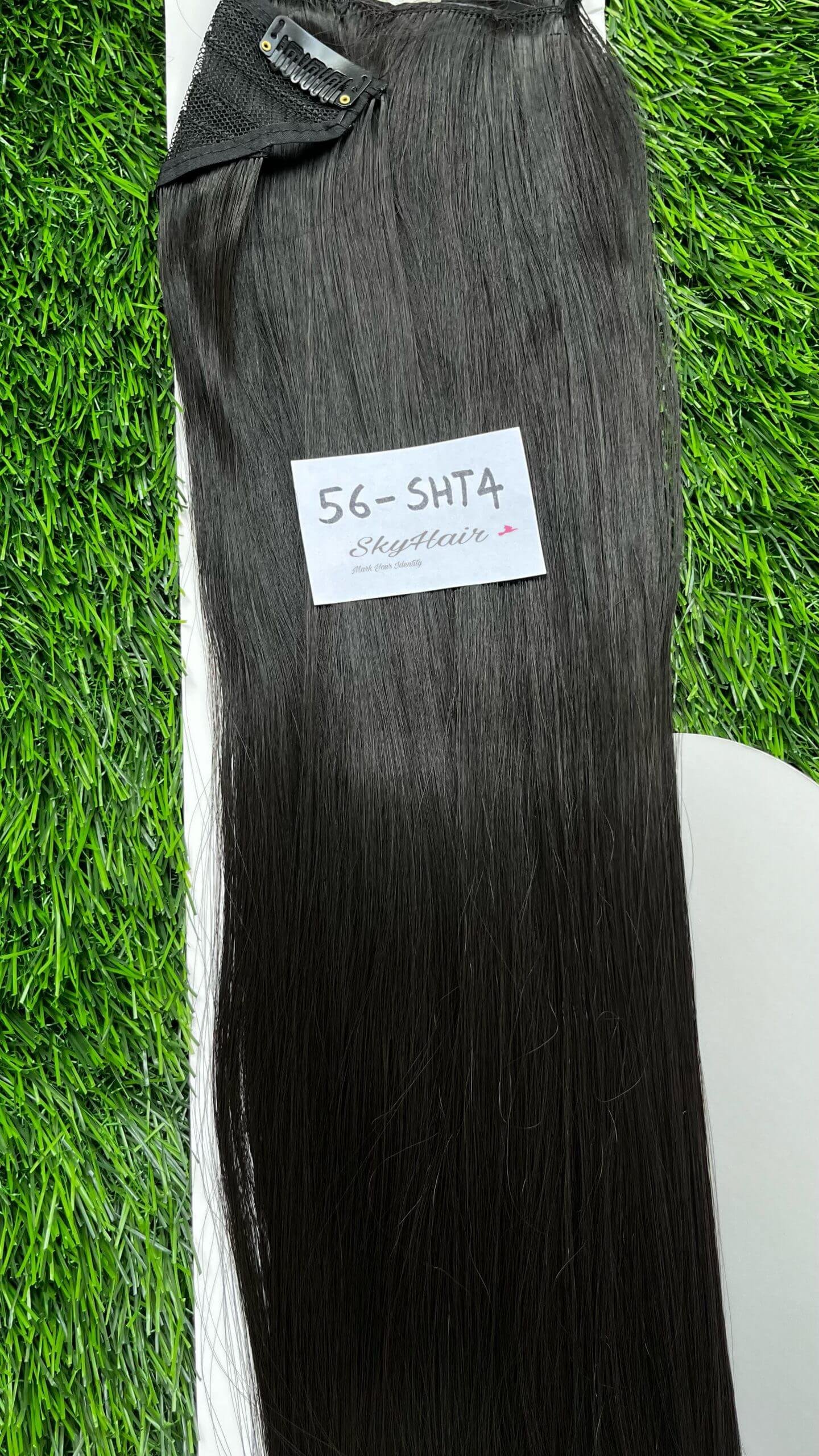 5 Clips based Straight 26 Inch Dark Brown Matte Finish Hair Extensions 200 grams