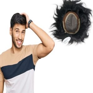 Black Rose Hair Patch for Men (Premium Monofilament Series)