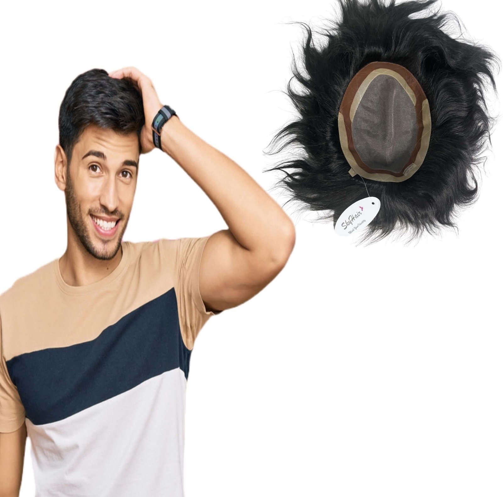 Black Rose Hair Patch for Men (Premium Monofilament Series)