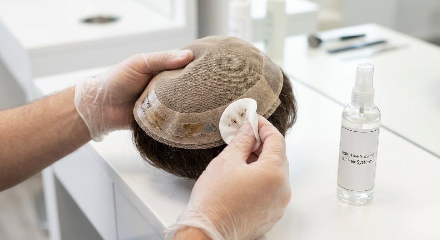 Cleaning old adhesive residue from the base with a solvent