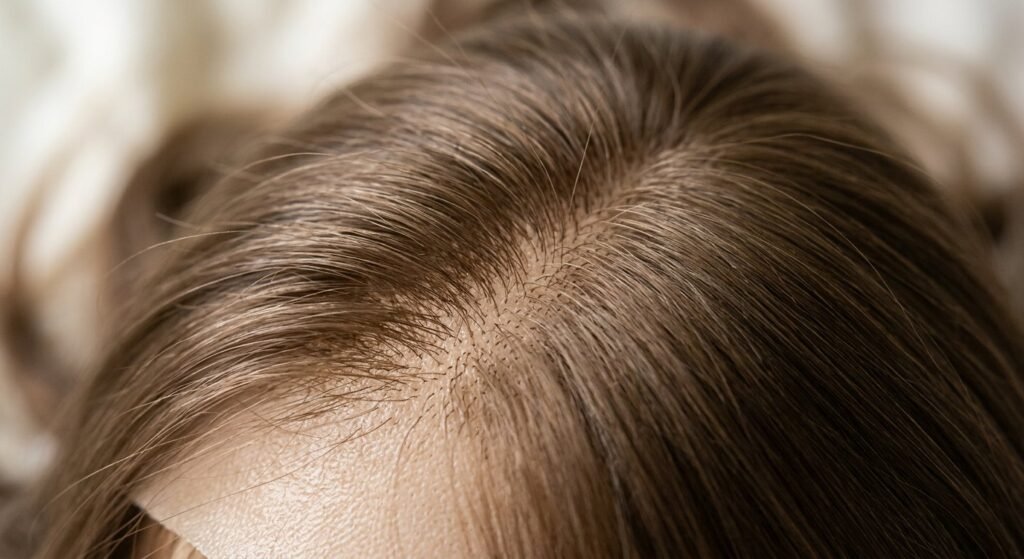 Silk top hair patch base with a scalp-like finish and no visible knots